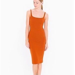 American Apparel Ponte Tank Dress in Umber/Orange
